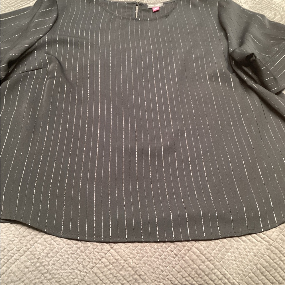 Vince Camuto Women’s Black Metallic Pinstripe Blouse and Pants. 551